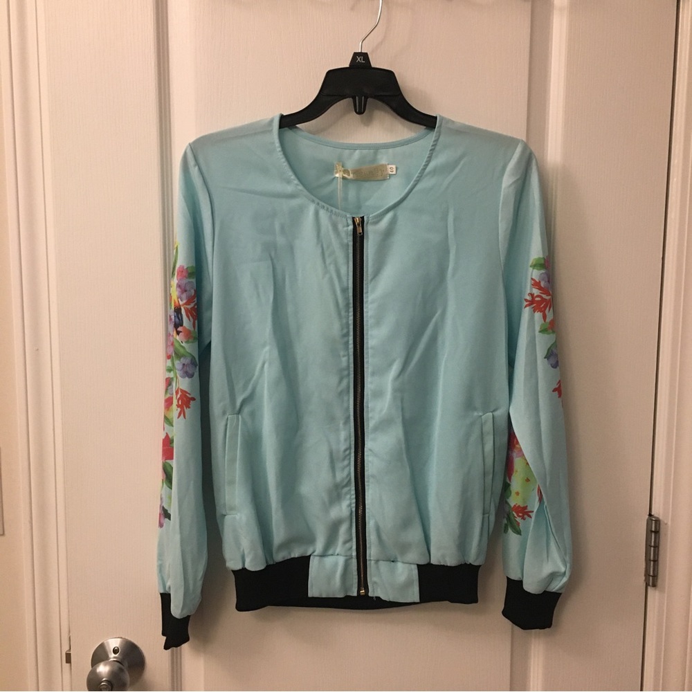 Thin Chiffon Bomber Style Jacket